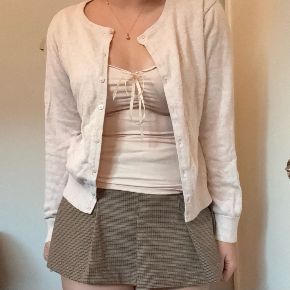 cream button up cardigan